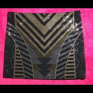 FATE Metallic Studded Mini Skirt